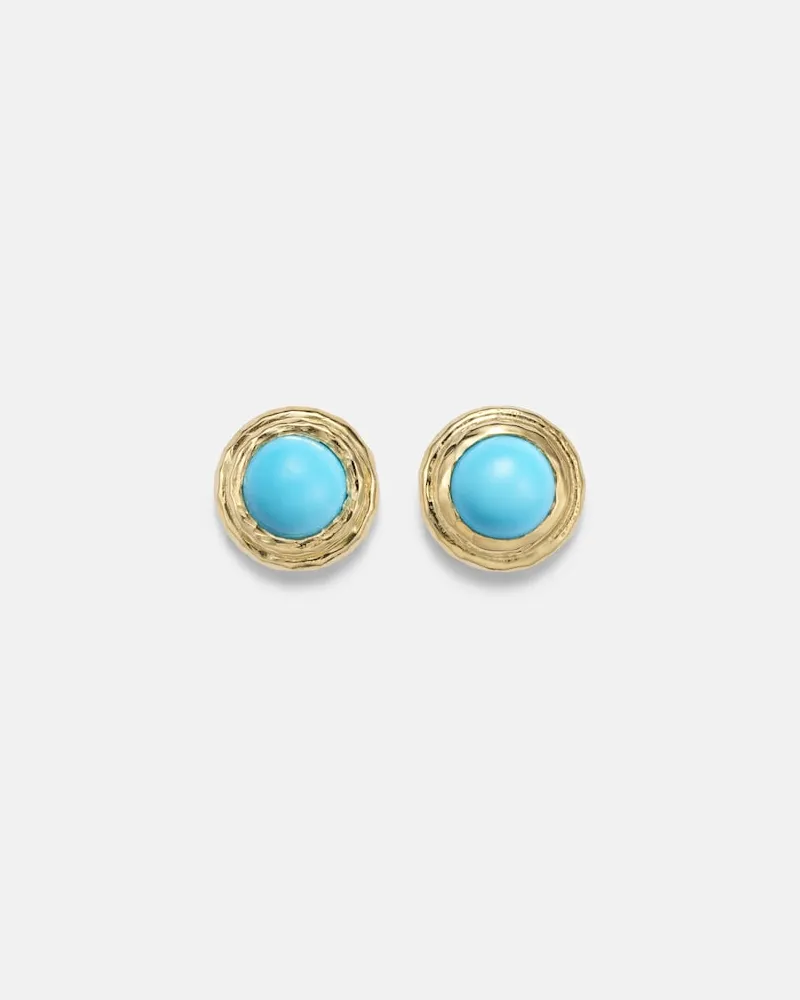 Octavia Elizabeth Ohrringe Coral Beach aus 18kt Gelbgold mit Türkis Türkis