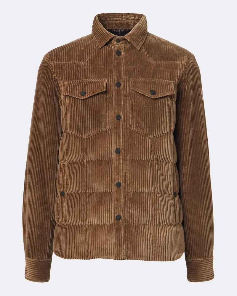 Moncler Daunenjacke Gelt aus Baumwoll-Cord Braun
