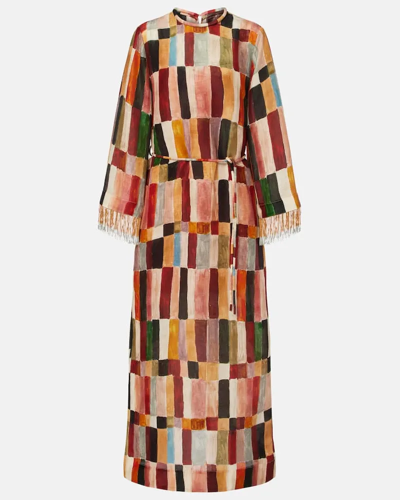 ALEMAIS Alémais X LRNCE Maxikleid Marjorelle aus Leinen und Seide Multicolor