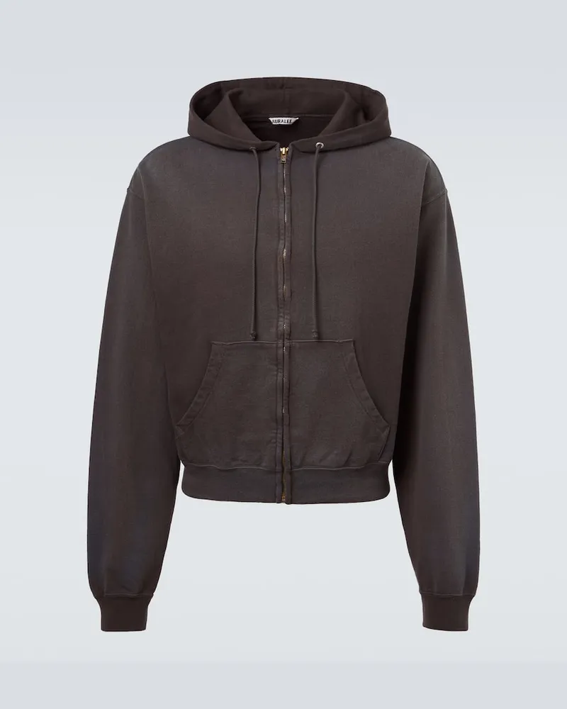 AURALEE Kapuzenjacke aus Baumwoll-Jersey Schwarz