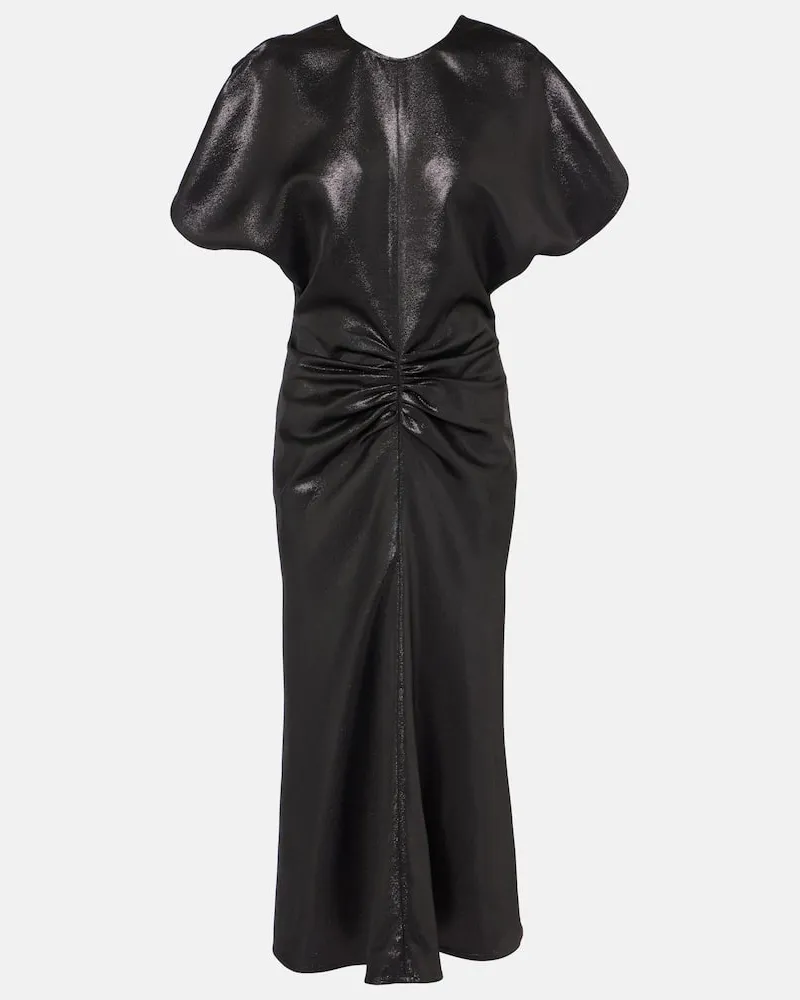 Victoria Beckham Midikleid aus Lamé Schwarz