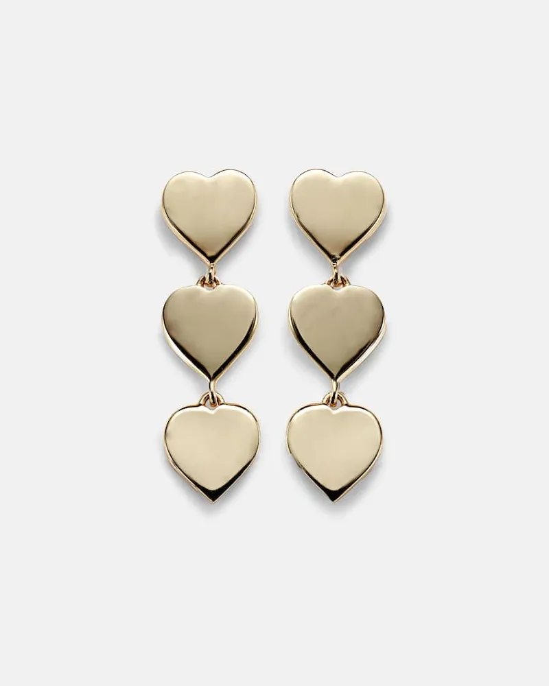 Sydney Evan Ohrringe Pure Three Heart aus 14kt Gelbgold Gold