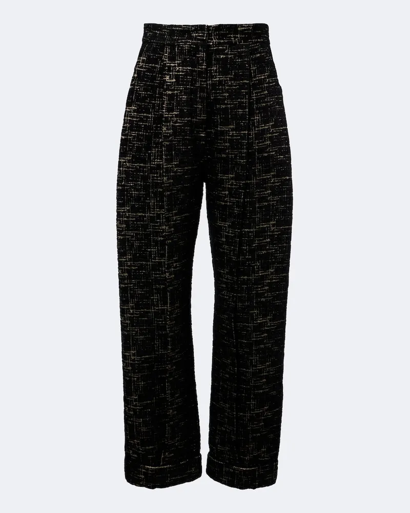 La DoubleJ Barrel-Hose Bouclé mit Lurex Schwarz