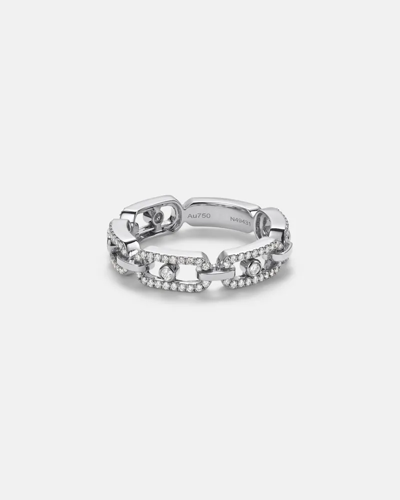 Messika Ring Move Link aus 18kt Weißgold mit Diamanten Silber