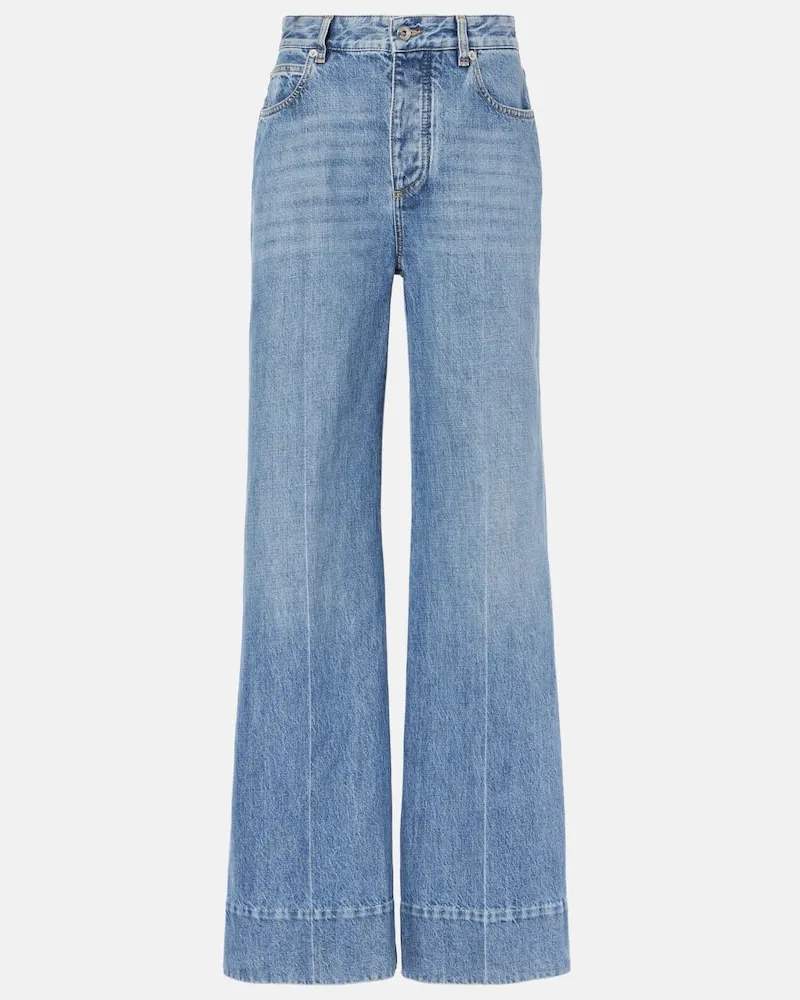 Bottega Veneta High-Rise Wide-Leg Jeans Blau