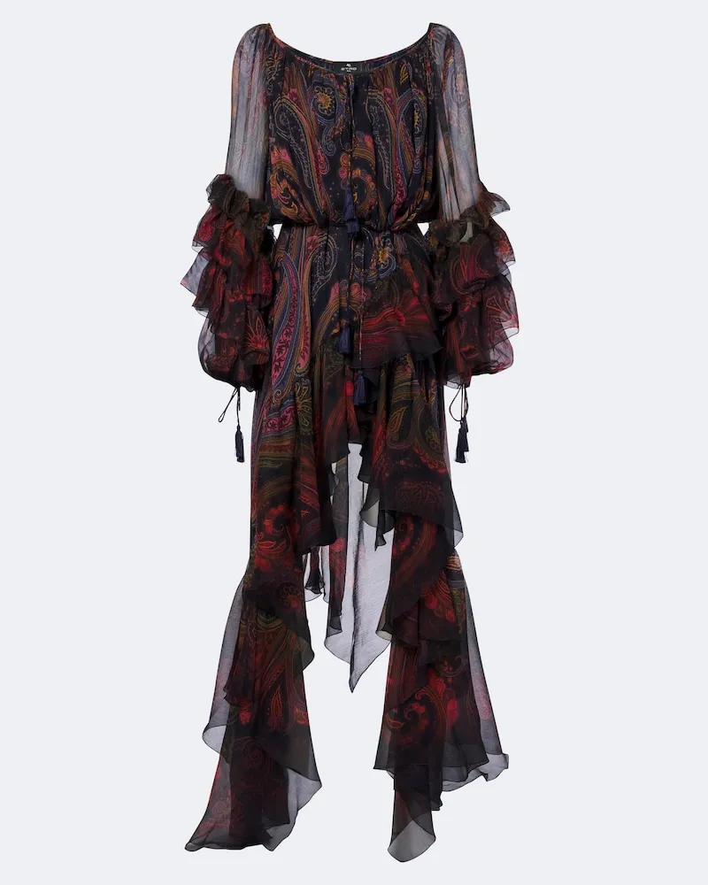 Etro Robe aus Seidenchiffon Multicolor