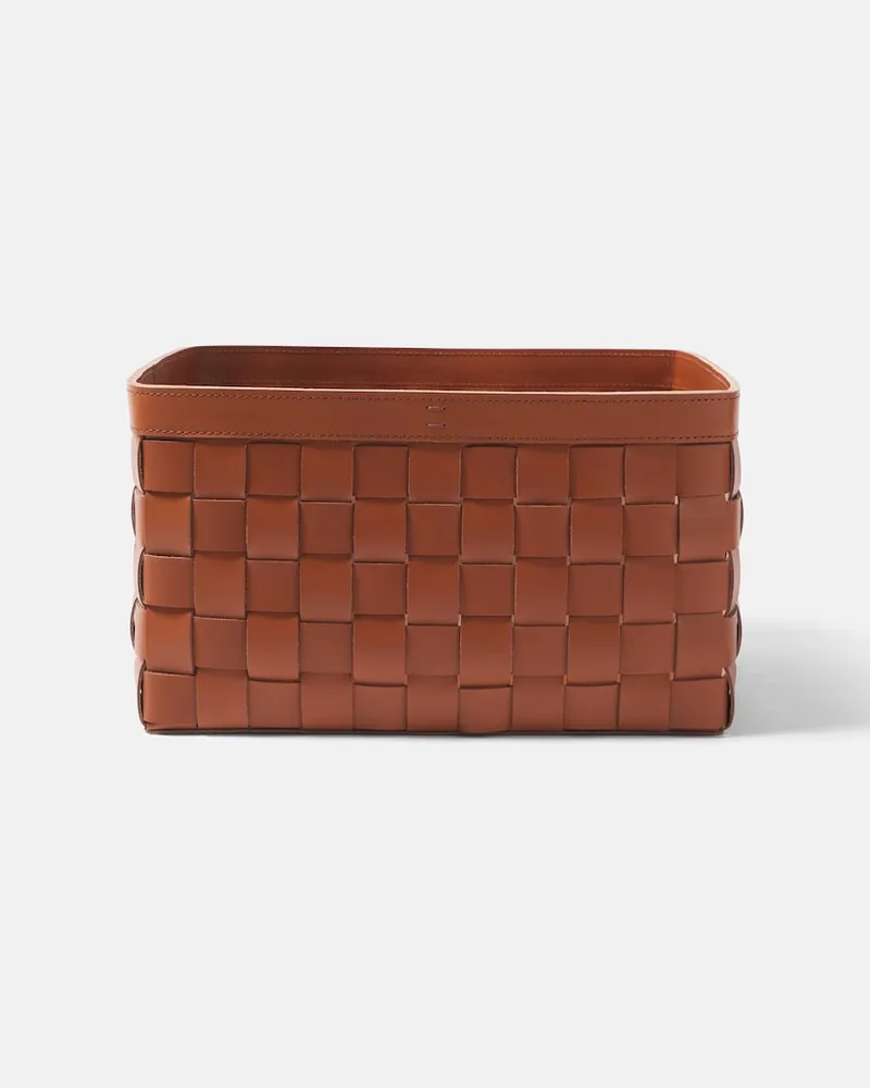 Giobagnara Korb Mondina Large aus Leder Braun
