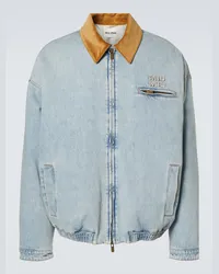 Miu Miu Blouson aus Denim mit Cord Blau