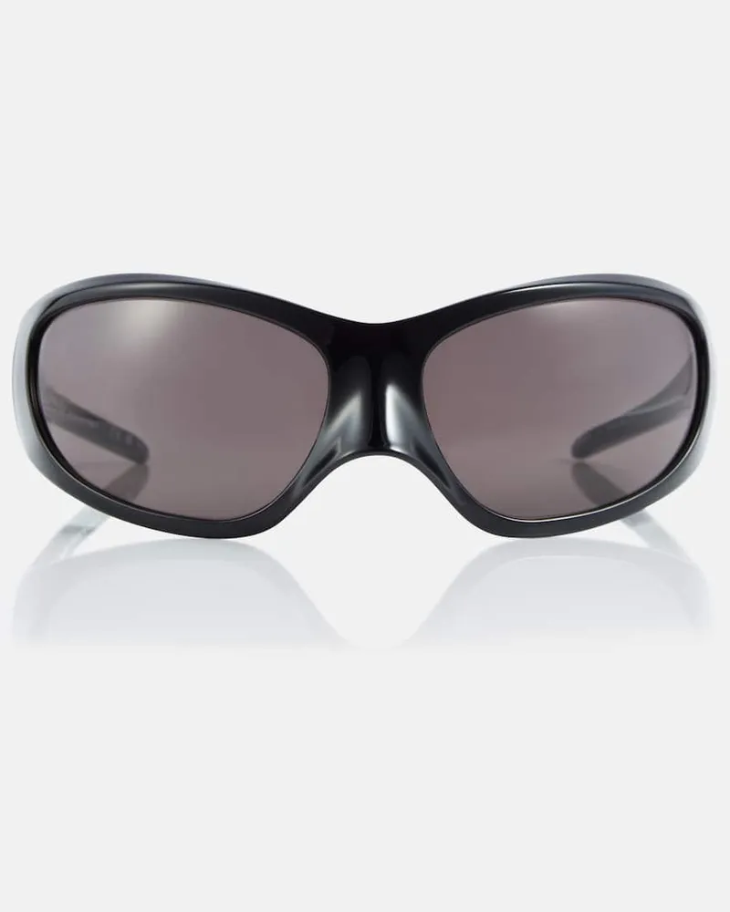 Balenciaga Ovale Sonnenbrille Skin Schwarz