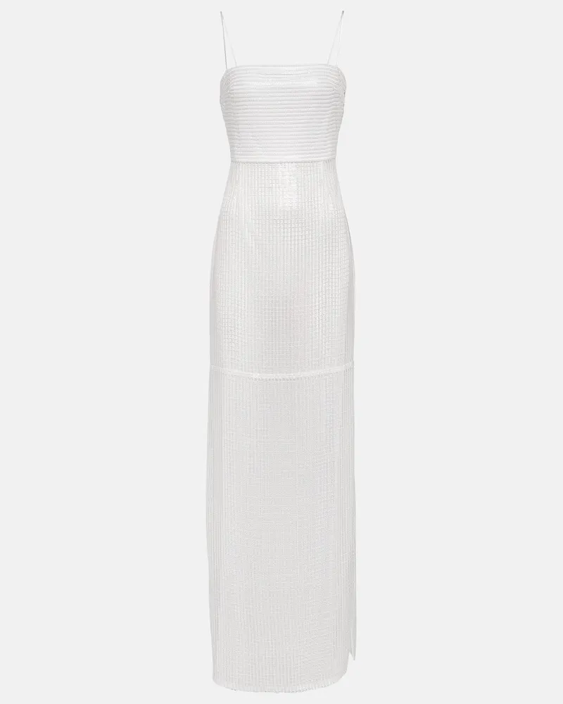 GALVAN Bridal Robe Iona mit Pailletten Weiß