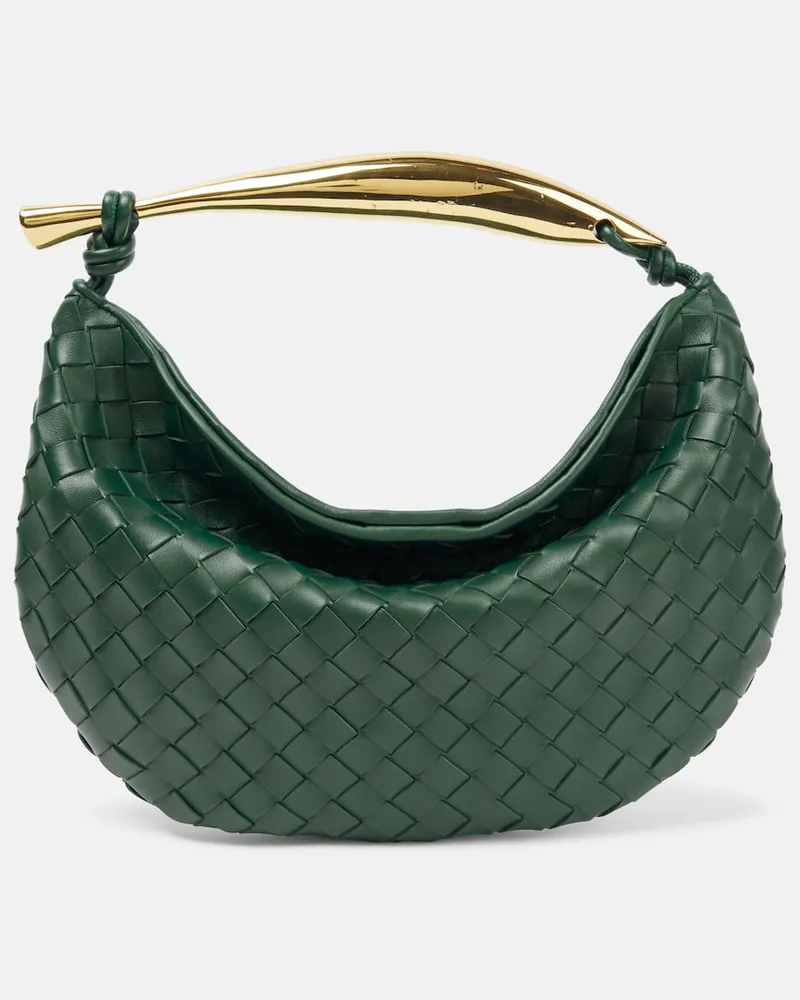 Bottega Veneta Tote Sardine aus Leder Grün
