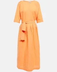 Vince Kleid aus Leinen und Baumwolle Orange