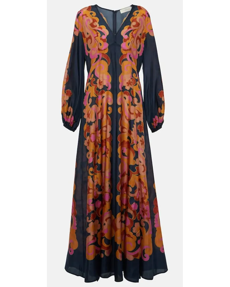 Zimmermann Bedrucktes Maxikleid Acadian aus Seide Multicolor