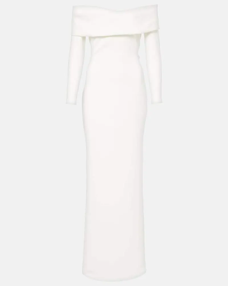 Solace London Robe Lyla aus Crêpe Weiß
