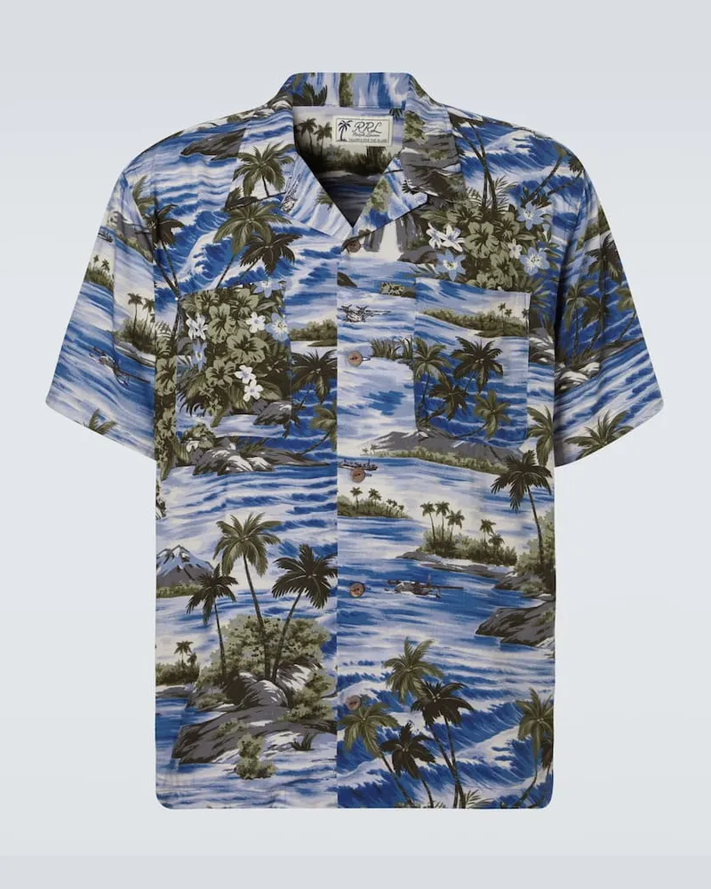 RRL Bedrucktes Hemd Blau