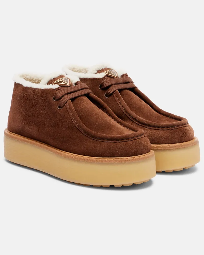 Prada Desert Boots aus Veloursleder Braun