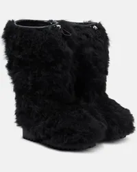 Yves Salomon Stiefel aus Shearling Schwarz