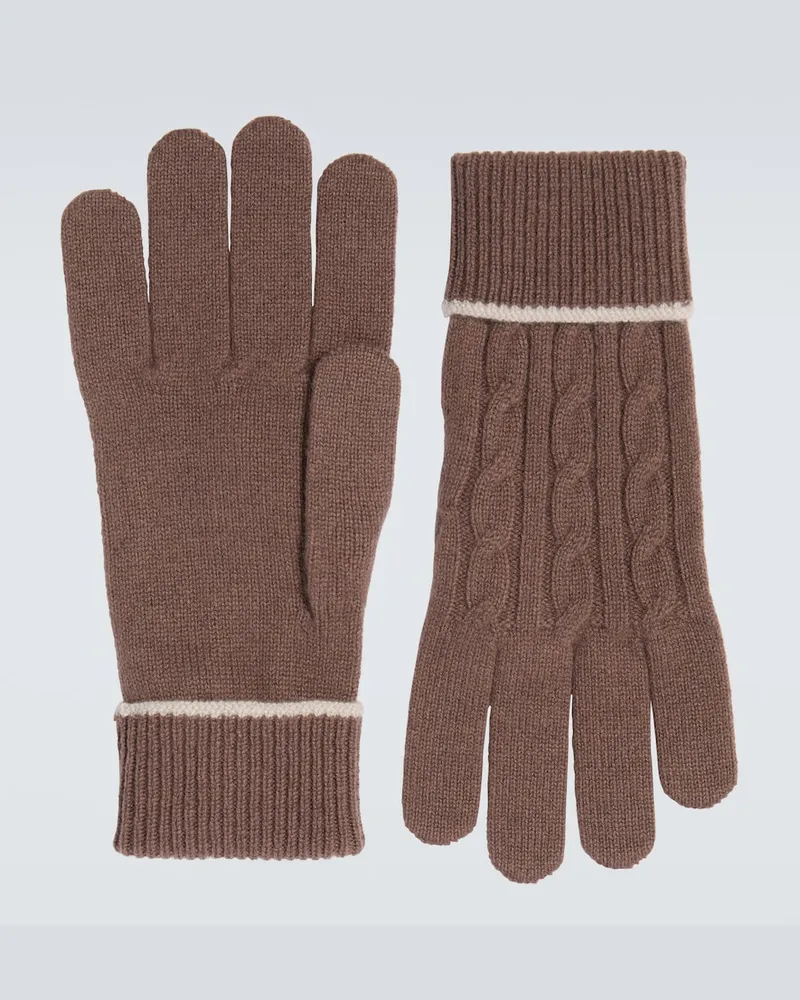 Eleventy Handschuhe aus Kaschmir Braun