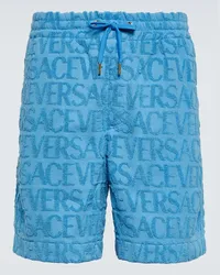 Versace Shorts  Allover aus Baumwolle Blau