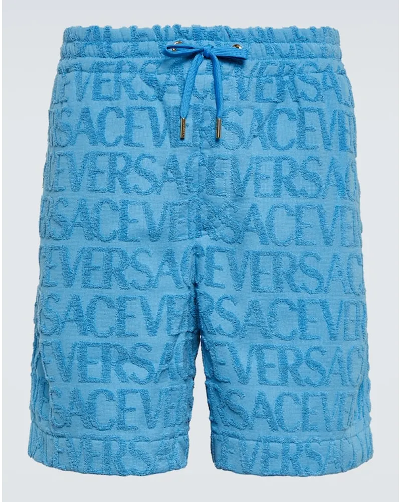 Versace Shorts  Allover aus Baumwolle Blau