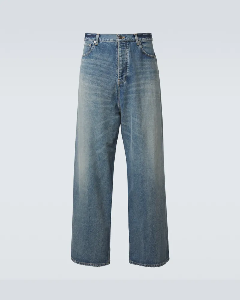 Balenciaga Wide-Leg Jeans Blau