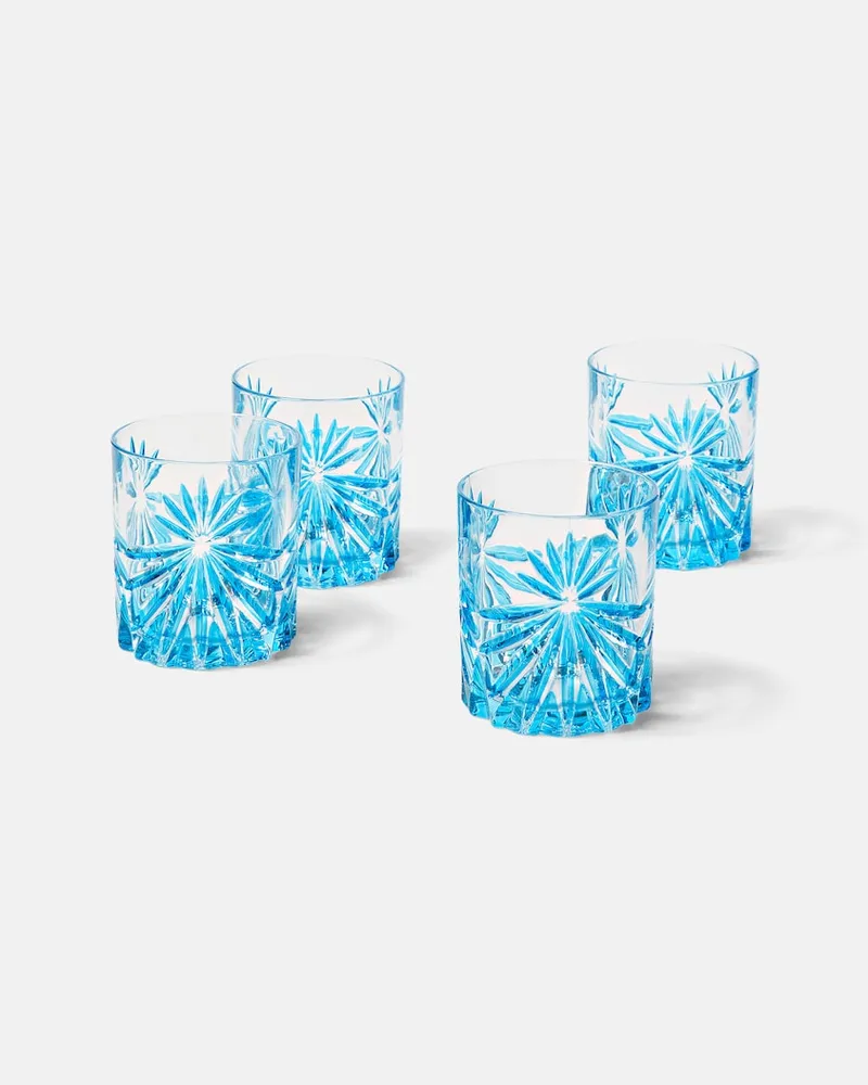 Les-Ottomans Set aus vier Tumbler-Gläsern Blau