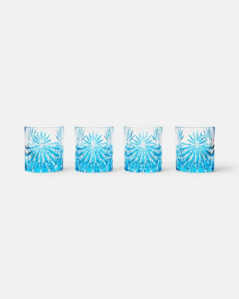 Les-Ottomans Set aus vier Tumbler-Gläsern Blau