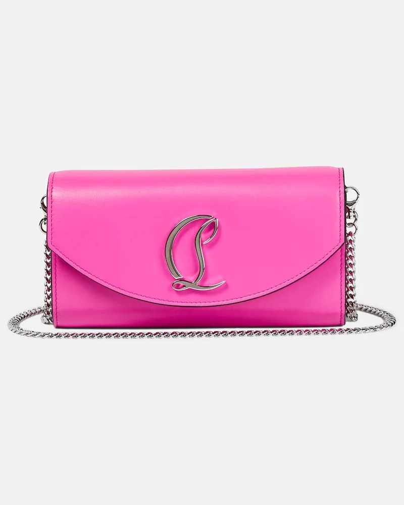Christian Louboutin Portemonnaie mit Kettenriemen aus Leder Pink
