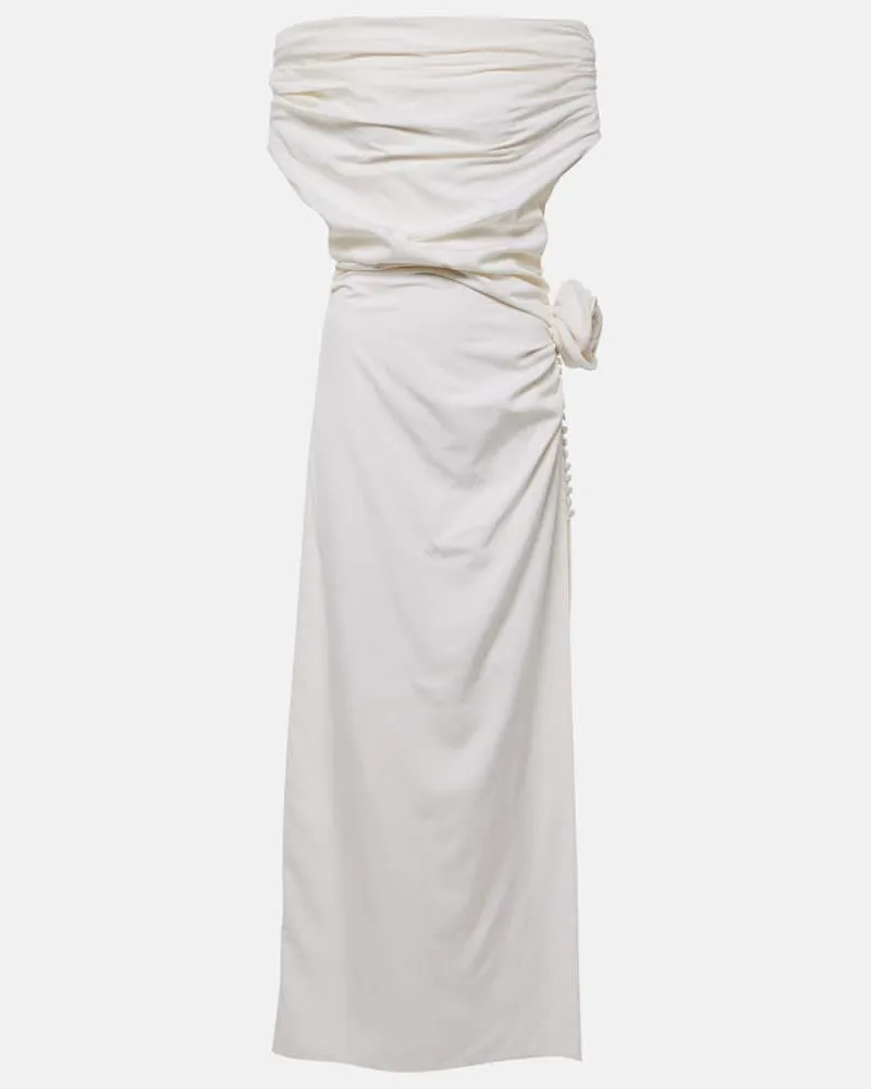 Magda Butrym Off-Shoulder-Maxikleid aus Seide Weiß