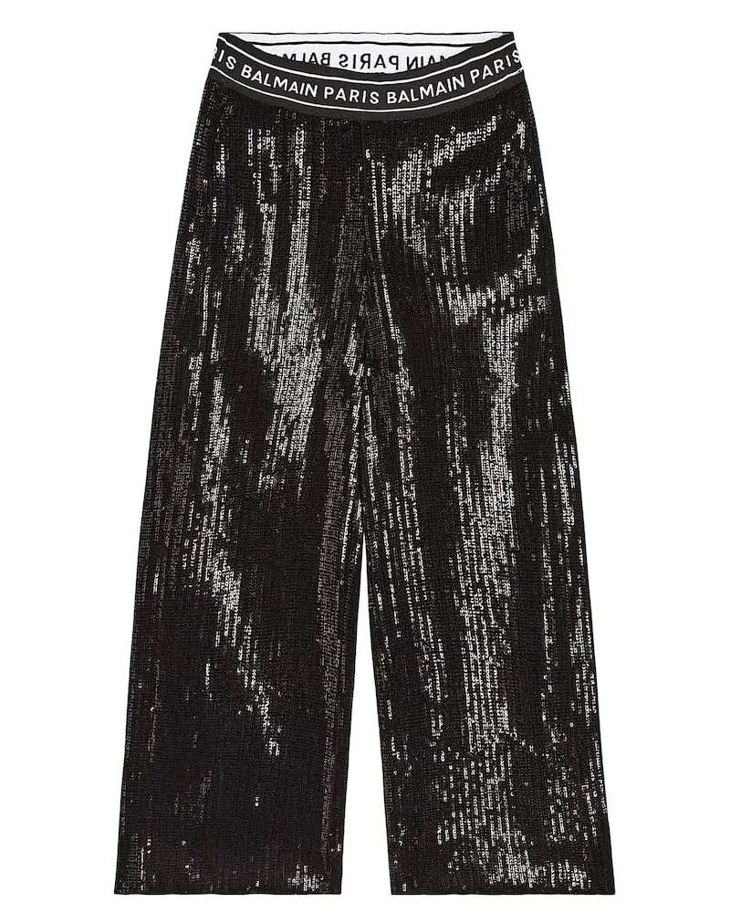 Balmain Hose mit Pailletten Schwarz