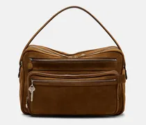 Schultertasche Camero Large aus Veloursleder