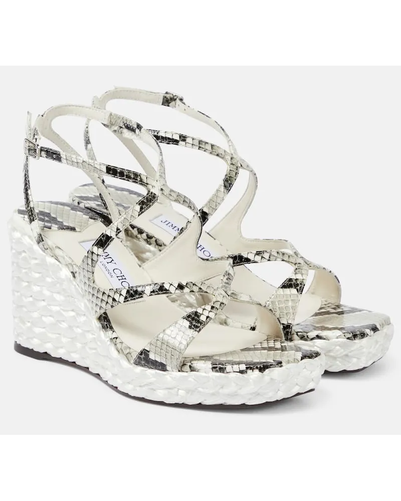 Jimmy Choo Wedge-Sandalen Ayla 85 aus Leder Nude