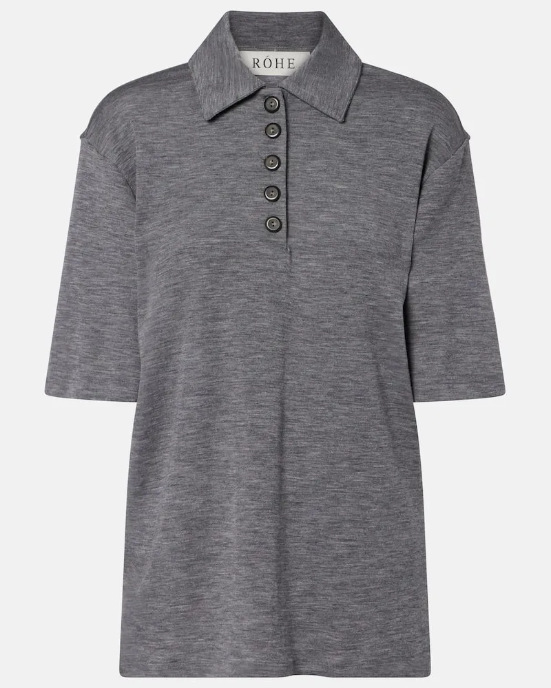 Róhe Róhe Poloshirt aus Wolle Grau