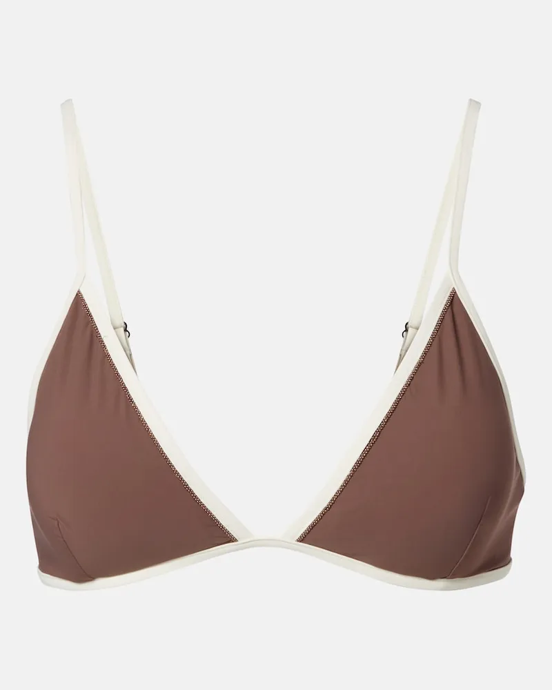 Brunello Cucinelli Bikini-Oberteil Monili Braun