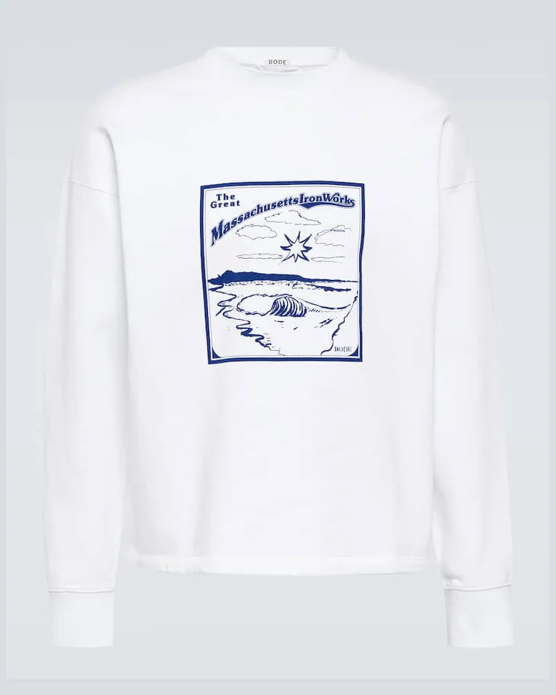 BODE Sweatshirt Ironworks aus Baumwolle Weiß
