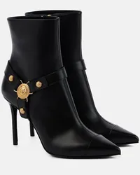 Balmain Ankle Boots Eva aus Leder Schwarz