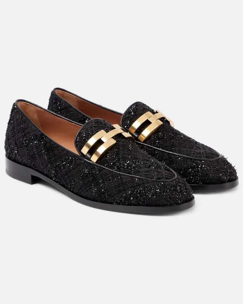 Aquazzura Loafers Brandi aus Bouclé Schwarz