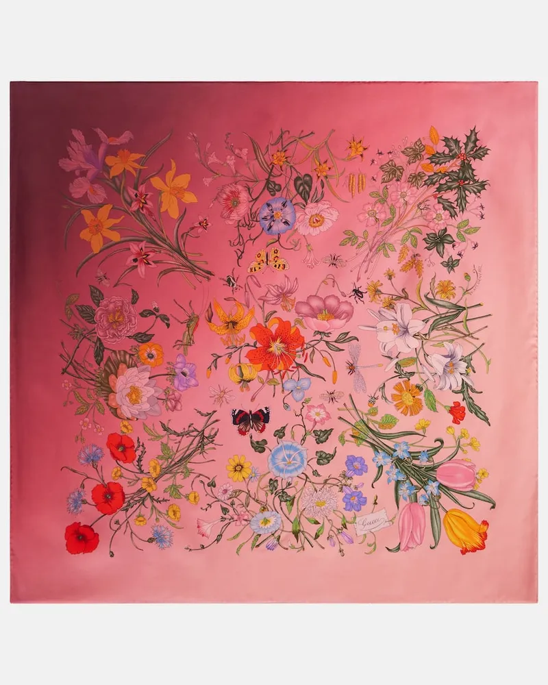 Gucci Tuch aus Seiden-Twill Rosa