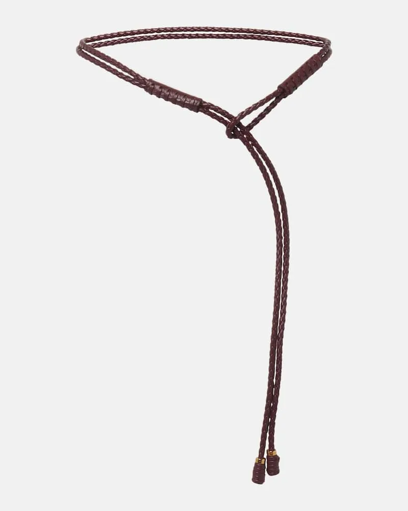 Etro Gürtel aus Leder Burgunderrot