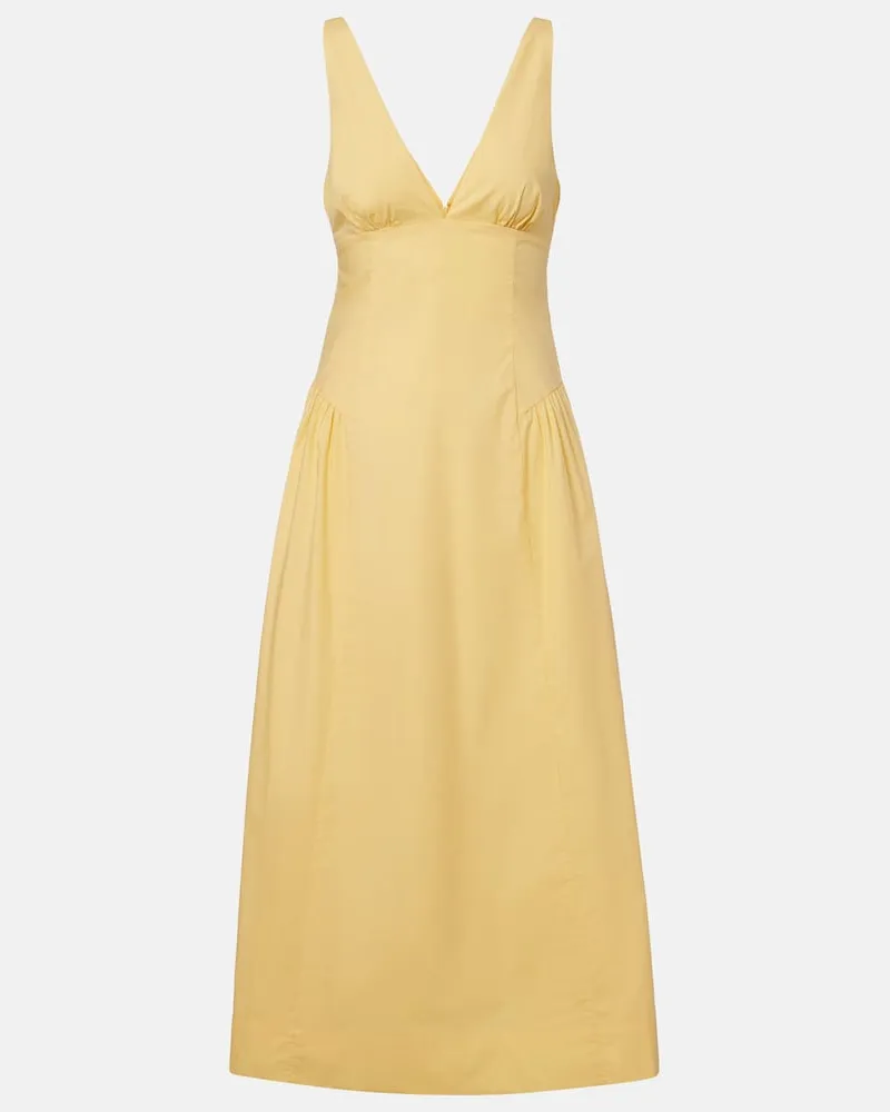 Posse Midikleid Lindie aus Baumwollpopeline Gelb