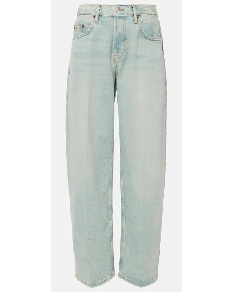 RE/DONE Mid-Rise Straight Jeans Blau