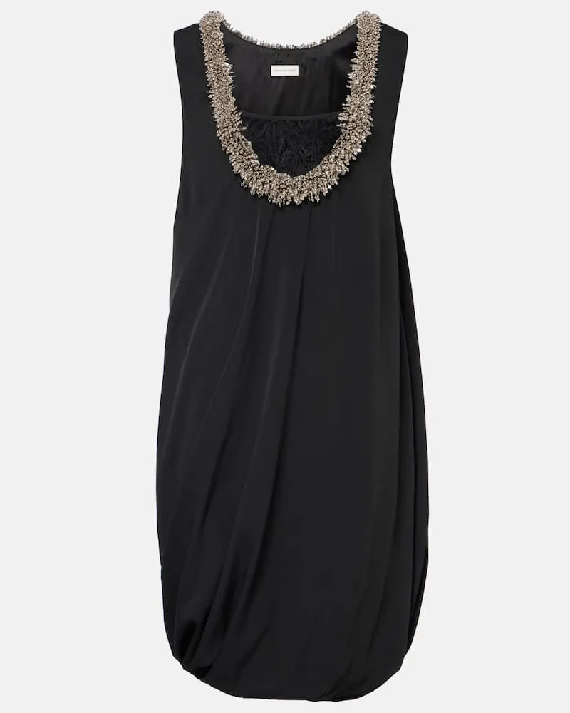 Dries van Noten Verziertes Minikleid Schwarz