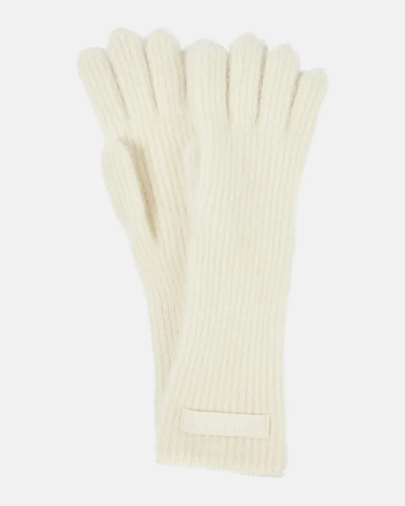 Jacquemus Handschuhe aus einem Alpakawollgemisch Weiß