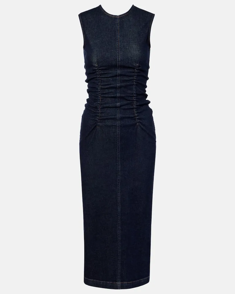 SPORTMAX Midikleid Voto aus Denim Blau