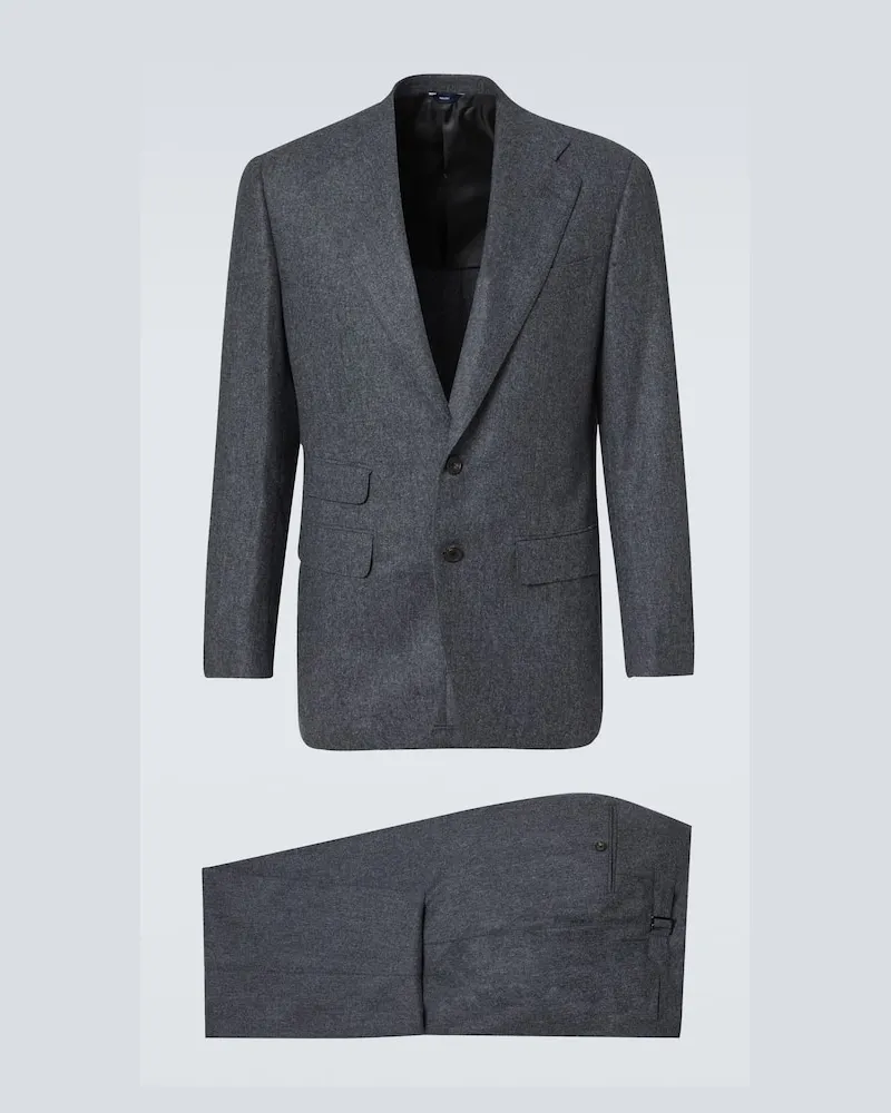 Thom Sweeney Anzug aus Wollflanell Grau