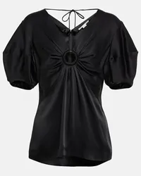 Stella McCartney Top aus Satin Schwarz