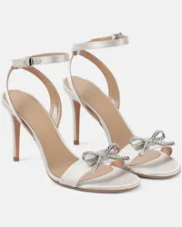 Giambattista Valli Verzierte Sandalen aus Satin Weiss