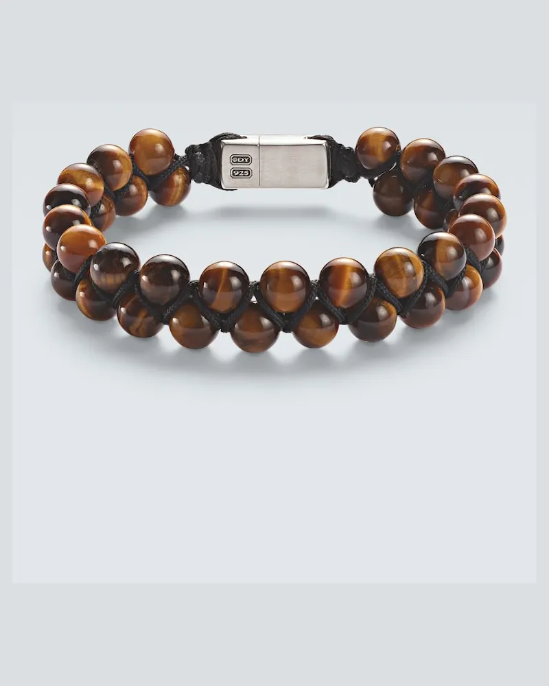 David Yurman Armband Spirit Perlen mit Sterlingsilber und Tigeraugen Braun