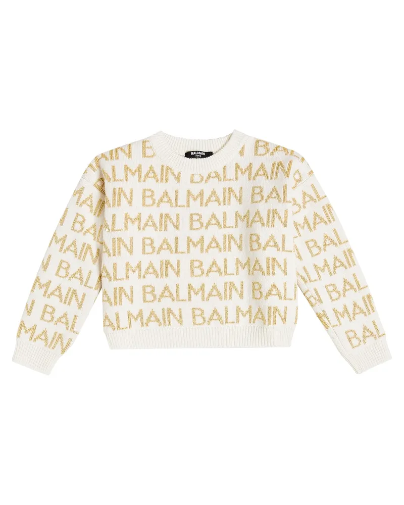 Balmain Pullover aus einem Wollgemisch Weiß