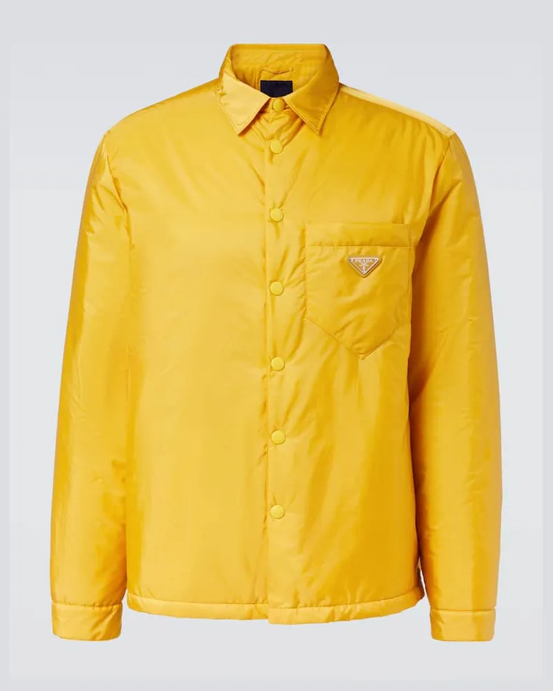 Prada Hemdjacke aus Re-Nylon Gelb